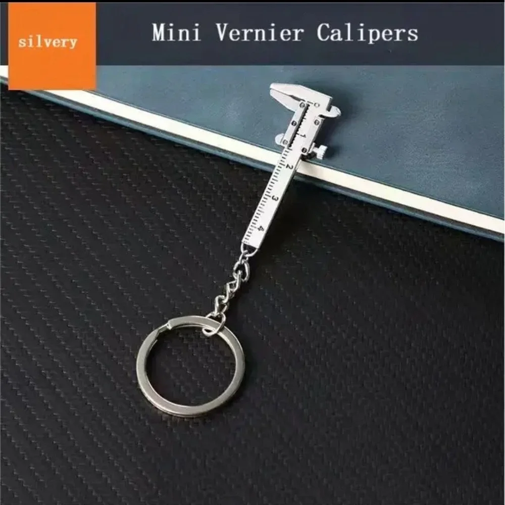 Vernier Caliper Gauge 0-40mm Key Chain Keychain Tool Engineering Novelty Silver‎